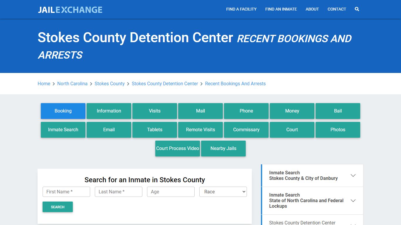 Stokes County Detention Center Recent Bookings And Arrests - Jail Exchange