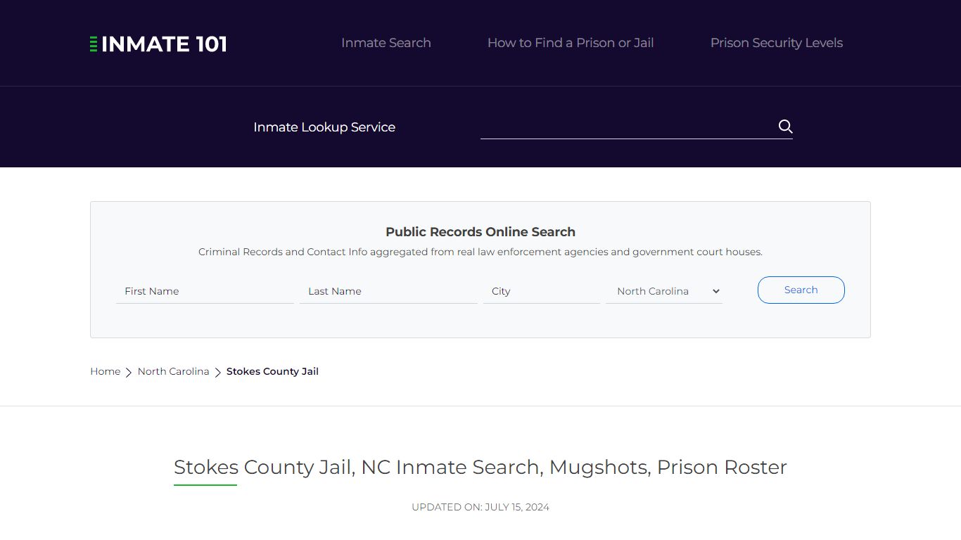 Stokes County Jail, NC Inmate Search, Mugshots, Prison Roster